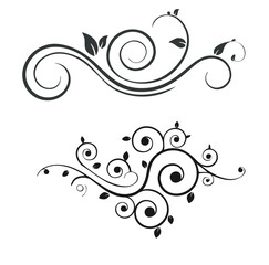 Modern Decorative Floral Swirl Line Art Design
