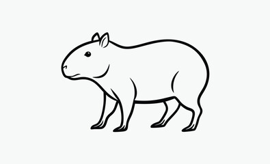 capybara silhouette for any art form, Capybara illustration, minimal capybara vector, Rodent animal vector, Wildlife illustration  