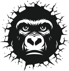Vector silhouette of a gorilla