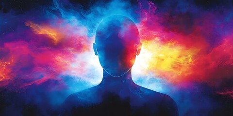 Abstract Silhouette in Cosmic Clouds