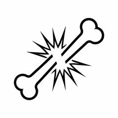 Broken Bone Icon Vector Design.