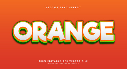 Fresh Orange 3D editable text effect Template suitable for fruity theme