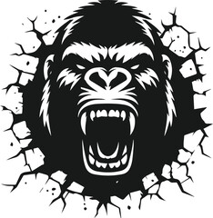 Vector silhouette of a gorilla