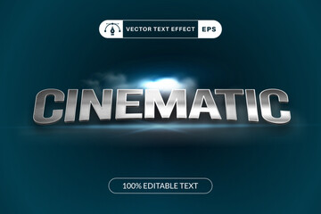 Metallic 3D Text Style – Cinematic Editable EPS for Film & Media