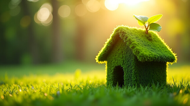 Eco friendly house .Green home concept .