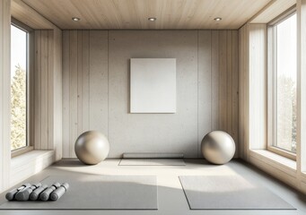 gym interior, gym for body warming, floor exercise