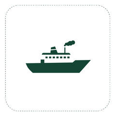 Ferry icon for maritime transport and travel booking platforms