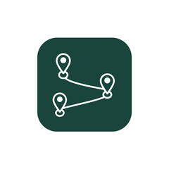 Route icon for travel planning and navigation apps