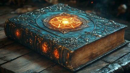 Cursed book radiating with heat high resolution image