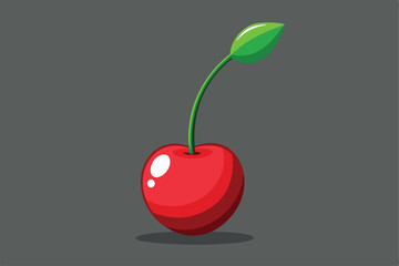 Vector shiny bright red cherries Citrus berries provide healthy vitamins.