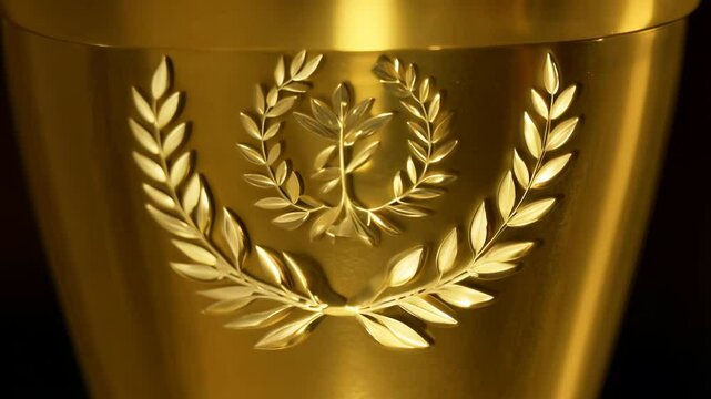 A golden shield with a laurel wreath is a vector illustration representing an award emblem