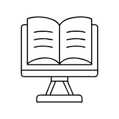 book on a stand icon, book on a stand line art - simple line art of book on a stand, perfect for book on a stand logos and icons