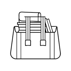 books in a bag icon, books in a bag line art - simple line art of books in a bag, perfect for books in a bag logos and icons