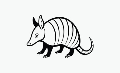 Armadillo silhouette, Armadillo Animal Silhouette Design, Wild animal vector, Armored mammal icon