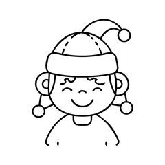 child in a funny hat icon, child in a funny hat line art - simple line art of child in a funny hat, perfect for child in a funny hat logos and icons