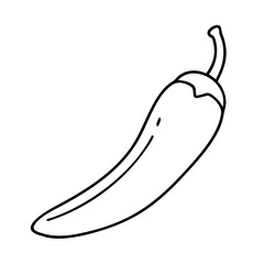 chili pepper icon, chili pepper line art - simple line art of chili pepper, perfect for chili pepper logos and icons