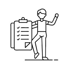 choreographer clipboard icon, choreographer clipboard line art - simple line art of choreographer clipboard, perfect for choreographer clipboard logos and icons