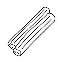 churro icon, churro line art - simple line art of churro, perfect for churro logos and icons