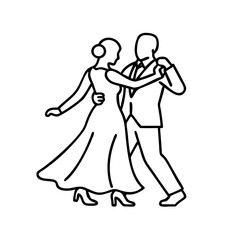classic ballroom scene icon, classic ballroom scene line art - simple line art of classic ballroom scene, perfect for classic ballroom scene logos and icons