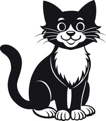 funny  cat silhouette Vector