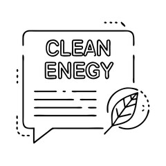 clean energy text icon, clean energy text line art - simple line art of clean energy text, perfect for clean energy text logos and icons