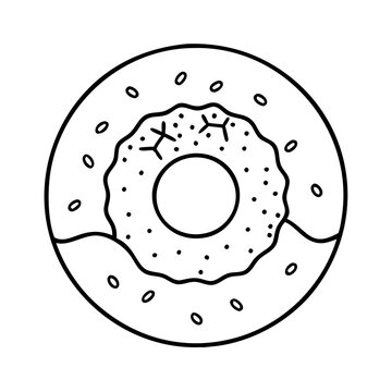 recommend clip art: doughnut with glitter icon, doughnut with glitter line art - simple line art of doughnut with glitter, perfect for doughnut with glitter logos and icons