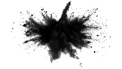 Black opwder burst explosion splash isolated on transparent white background. Vector holi colors. Vector black ink powder explosion isolated on white background. 