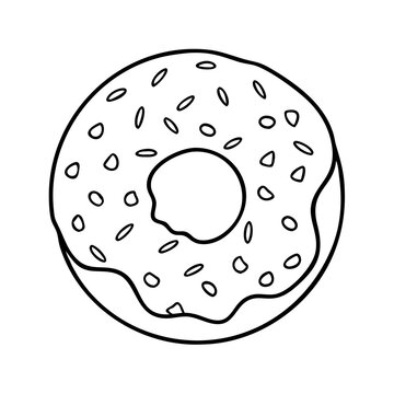 recommend clip art: doughnut with peanut toppings icon, doughnut with peanut toppings line art - simple line art of doughnut with peanut toppings, perfect for doughnut with peanut toppings logos and icons
