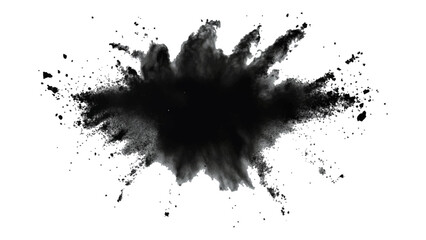 Black opwder burst explosion splash isolated on transparent white background. Vector holi colors. Vector black ink powder explosion isolated on white background. 