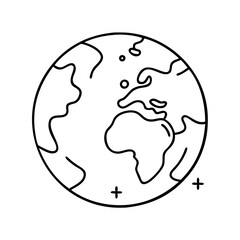 earth from space icon, earth from space line art - simple line art of earth from space, perfect for earth from space logos and icons