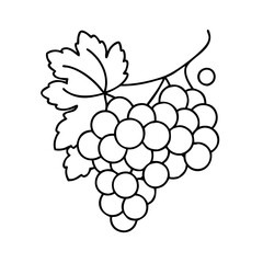 grapes on the vine icon, grapes on the vine line art - simple line art of grapes on the vine, perfect for grapes on the vine logos and icons