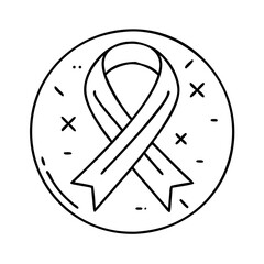 green awareness ribbon icon, green awareness ribbon line art - simple line art of green awareness ribbon, perfect for green awareness ribbon logos and icons