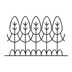 green tree line icon, green tree line line art - simple line art of green tree line, perfect for green tree line logos and icons