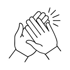 hand clapping icon, hand clapping line art - simple line art of hand clapping, perfect for hand clapping logos and icons