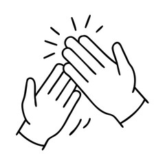 hand clapping icon, hand clapping line art - simple line art of hand clapping, perfect for hand clapping logos and icons
