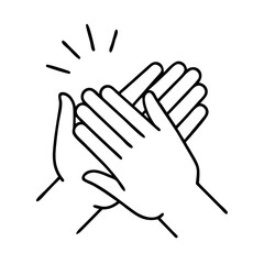 Fototapeta premium hand clapping icon, hand clapping line art - simple line art of hand clapping, perfect for hand clapping logos and icons