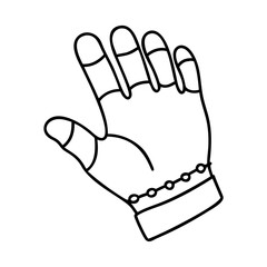 hand in dance glove icon, hand in dance glove line art - simple line art of hand in dance glove, perfect for hand in dance glove logos and icons