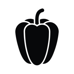 bell pepper stencil icon silhouette vector illustration