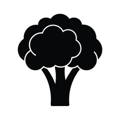 broccoli stencil icon silhouette vector illustration