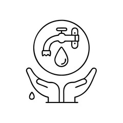Obraz premium save water symbol icon, save water symbol line art - simple line art of save water symbol, perfect for save water symbol logos and icons