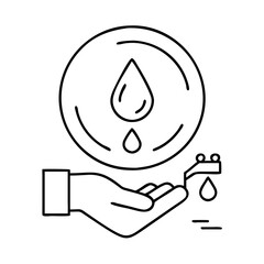 save water symbol icon, save water symbol line art - simple line art of save water symbol, perfect for save water symbol logos and icons