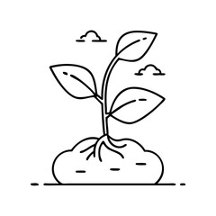 seedling icon, seedling line art - simple line art of seedling, perfect for seedling logos and icons