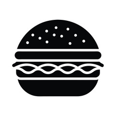 burger stencil icon silhouette vector illustration