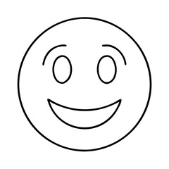 smiley face emoji icon, smiley face emoji line art - simple line art of smiley face emoji, perfect for smiley face emoji logos and icons