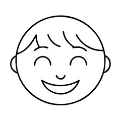 smiling child face icon, smiling child face line art - simple line art of smiling child face, perfect for smiling child face logos and icons