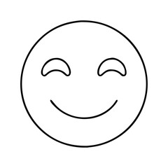 smiling face icon, smiling face line art - simple line art of smiling face, perfect for smiling face logos and icons