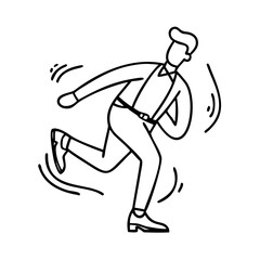 tap dancer in motion icon, tap dancer in motion line art - simple line art of tap dancer in motion, perfect for tap dancer in motion logos and icons