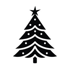 Fototapeta premium christmas tree stencil icon silhouette vector illustration