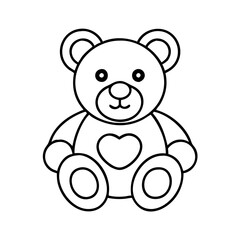 teddy bear icon, teddy bear line art - simple line art of teddy bear, perfect for teddy bear logos and icons