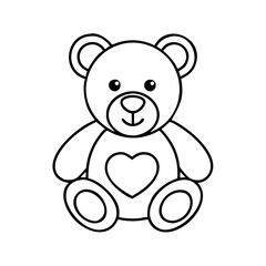 teddy bear icon, teddy bear line art - simple line art of teddy bear, perfect for teddy bear logos and icons